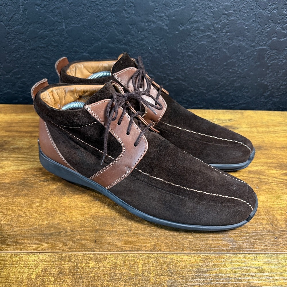 Paul Fredrick Suede Leather 14420 Brown Suede Chukka Boots Mens 8.5